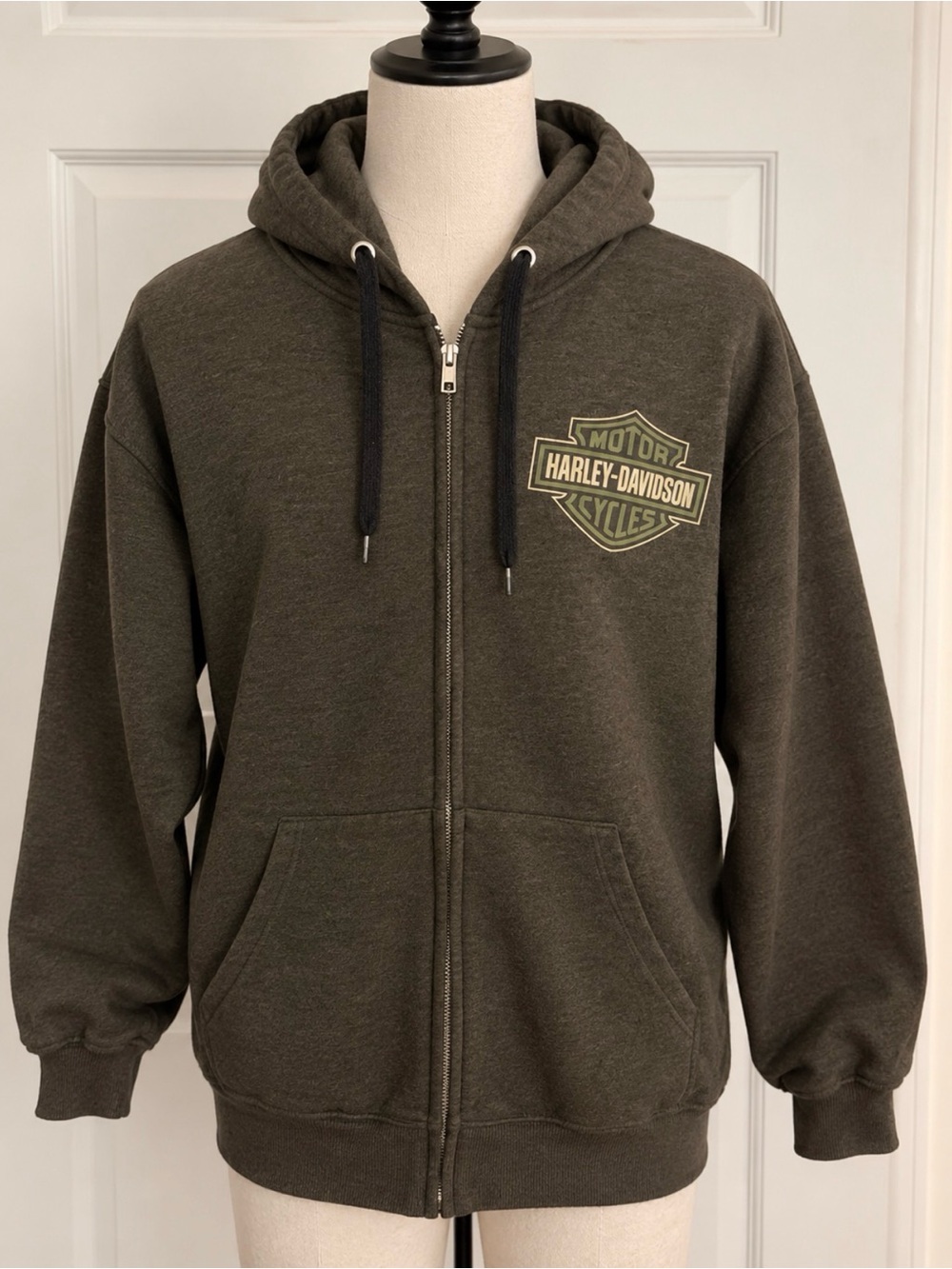 Harley-Davidson Olive Green Military Field Hoodie Jacket